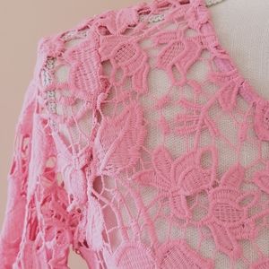 Mascara pink lace blouse size small